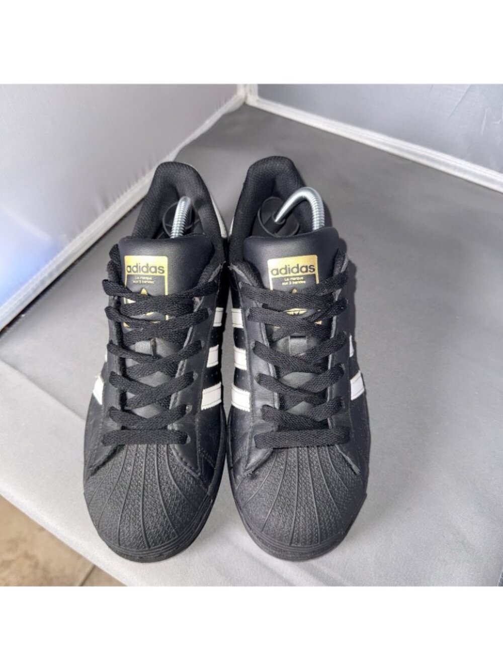 Adidas Superstar (Us 6) Black/white Sneakers - Picture 3 of 7